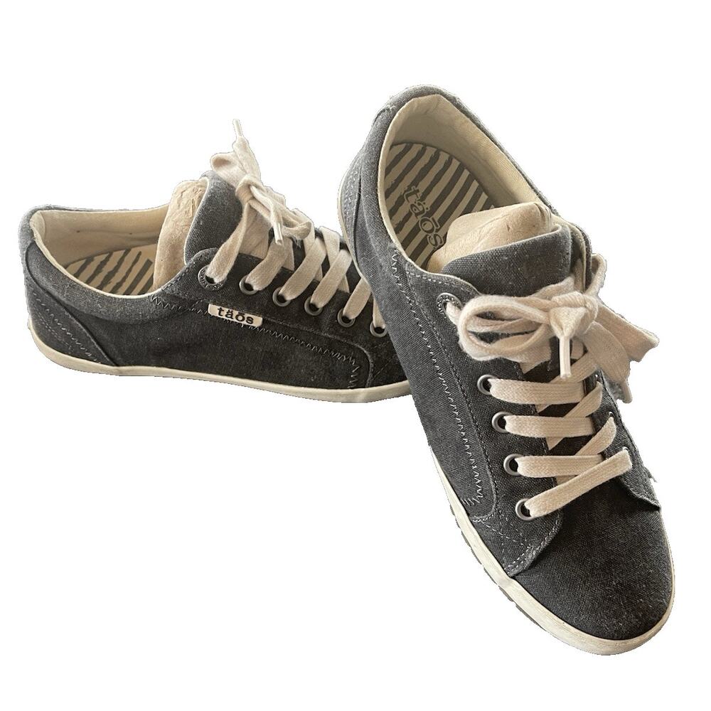 Shoes, Sneakers Taos Women's SZ 8 Charcoal Grey & White Canvas Star